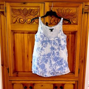 Gap, blue and white sleeveless shirt